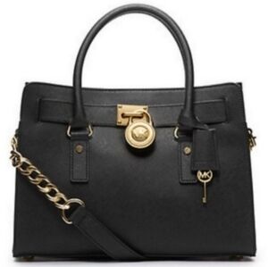 Michael Kors Black 18K Leather Hamilton